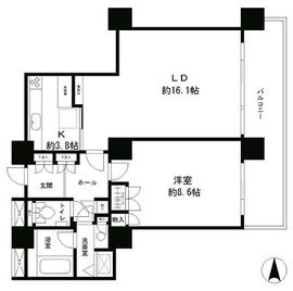 リバーポイントタワー 1802 間取り図