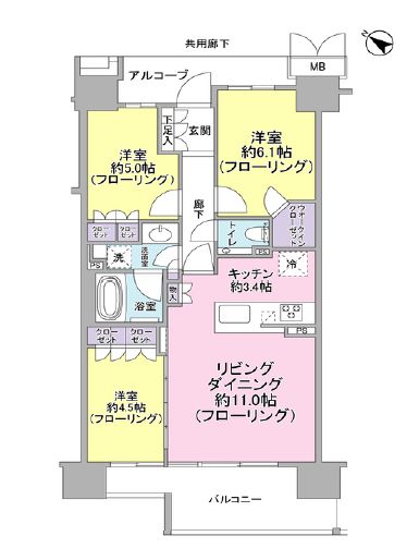 インプレスト東京八丁堀 12階 間取り図