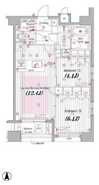 ガーラ・プレシャス東麻布 8階 間取り図