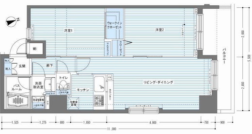 レジディア銀座東 707 間取り図