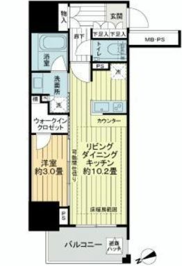 リビオレゾン浅草橋 2階 間取り図