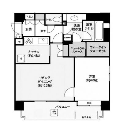 ファミール西麻布ベルファース 6階 間取り図