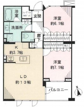 ウェリス目黒大岡山 2階 間取り図