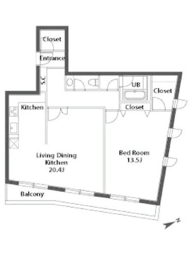 カスタリア西麻布霞町 402 間取り図