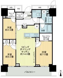 ザ・パークハウス晴海タワーズ ティアロレジデンス 43階 間取り図