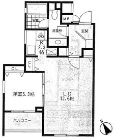 ミリアレジデンス乃木坂 205 間取り図