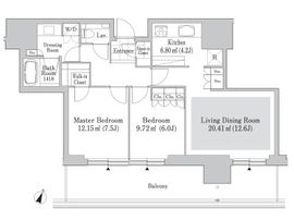 六本木グランドタワーレジデンス 805 間取り図