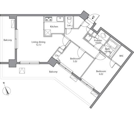 レジディア祐天寺 313 間取り図