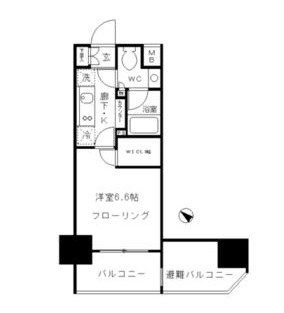 パークリュクス東麻布mono 8階 間取り図