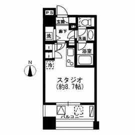 レジディア市ヶ谷 208 間取り図