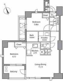 レジディア自由が丘 601 間取り図