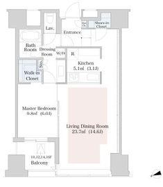 ラ・トゥール新宿 1305 間取り図