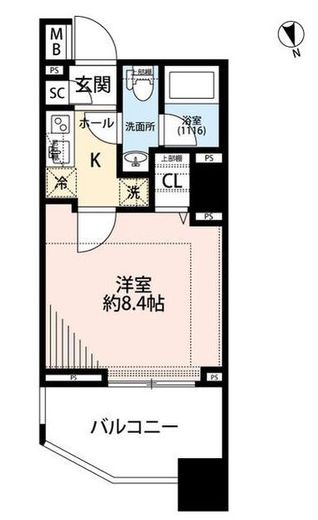 プレール・ドゥーク東新宿3 8階 間取り図