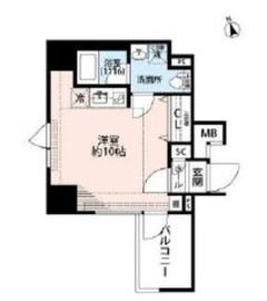 プレール・ドゥーク東新宿3 10階 間取り図