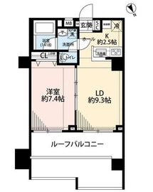 プレール・ドゥーク東新宿3 13階 間取り図