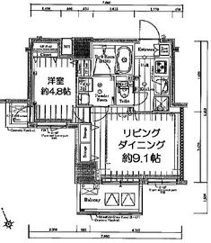 プレール・ドゥーク東新宿3 8階 間取り図