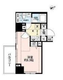 プレール・ドゥーク東新宿3 6階 間取り図