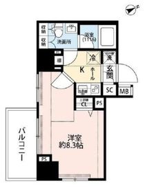 プレール・ドゥーク東新宿3 7階 間取り図