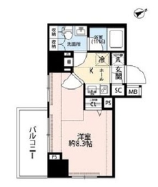 プレール・ドゥーク東新宿3 9階 間取り図