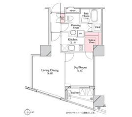 パークキューブ八丁堀 1606 間取り図