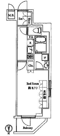 スペーシア住吉 206 間取り図
