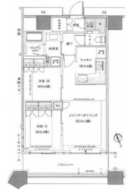 勝どきザ・タワー 22階 間取り図