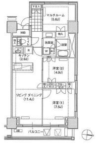 ブリリアイスト東雲キャナルコート 725 間取り図
