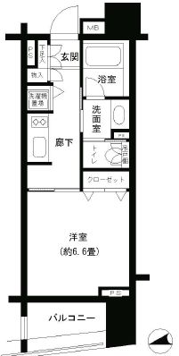 パークキューブ浅草田原町 305 間取り図