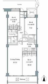 モンエール広尾 202 間取り図