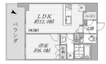 ザ・パークハウス愛宕虎ノ門 6階 間取り図