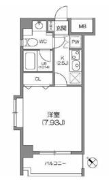 ルクレ森下レジデンス 804 間取り図