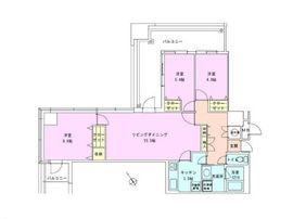 茅場町タワーレジデンス 2109 間取り図