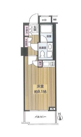 白金タワー テラス棟 4階 間取り図