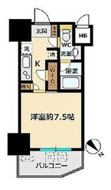 パークリュクス白金高輪 13階 間取り図