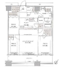 勝どきザ・タワー 4階 間取り図