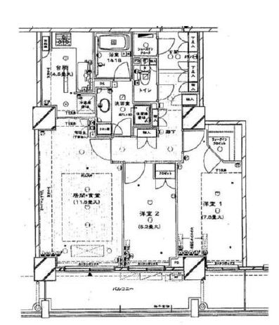 キャナルワーフタワーズウエストタワー 11階 間取り図