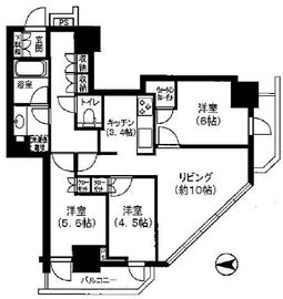 パークハウス清澄白河タワー 6階 間取り図