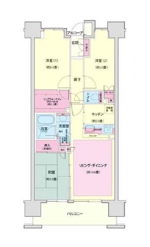 クレストシティレジデンス 15階 間取り図
