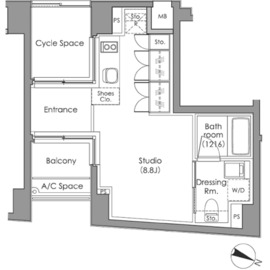 プライムガーデン駒沢大学 501 間取り図