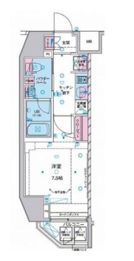 ジェノヴィア麻布十番グリーンヴェール 5階 間取り図