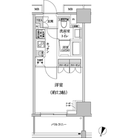 パークハビオ渋谷本町レジデンス 803 間取り図