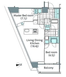 コンフォリア新宿イーストサイドタワー 1416 間取り図