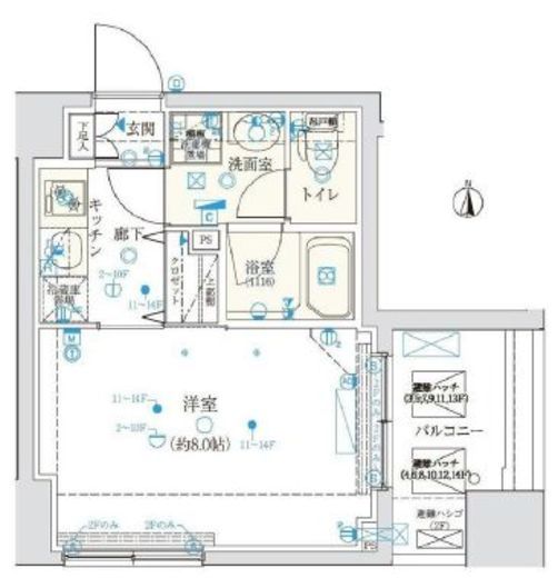 クレイシア門前仲町 7階 間取り図