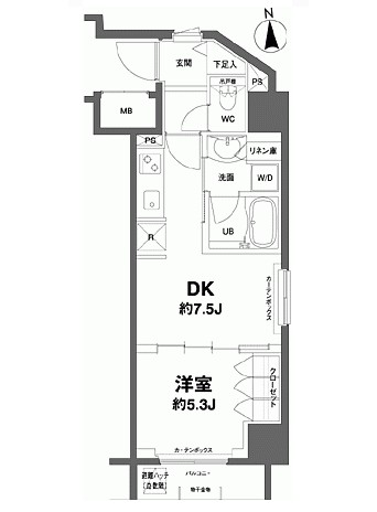 コンフォリア新宿御苑2 1405 間取り図