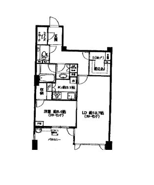 The目黒桜レジデンス 12階 間取り図