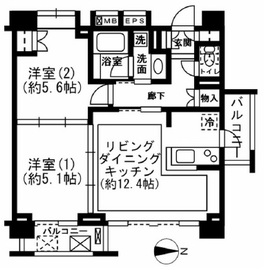 レジディア新宿イースト2 801 間取り図