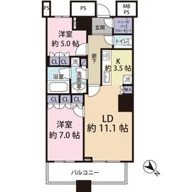 ザ・東京タワーズ ミッドタワー 47階 間取り図