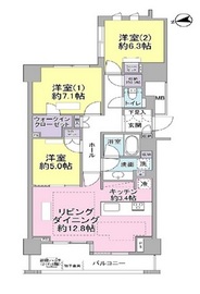 ブランズ麻布狸穴町 5階 間取り図