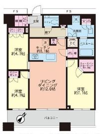 勝どきザ・タワー 44階 間取り図