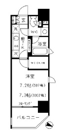 パークリュクス東麻布mono 6階 間取り図